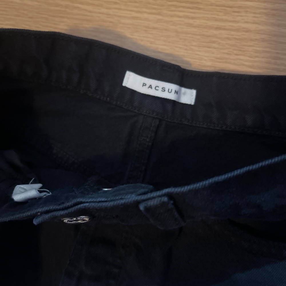 PacSun Black Goth Grunge Distressed High Rise Baggy Wide Leg Jeans - Picture 2 of 8